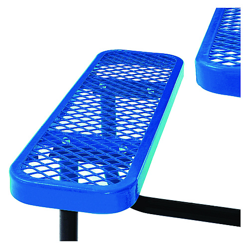 Global Industrial Expanded Steel Picnic Table, Square, 81 x 81 x 29.5, Blue Top, Blue Base/Legs (277151BL)