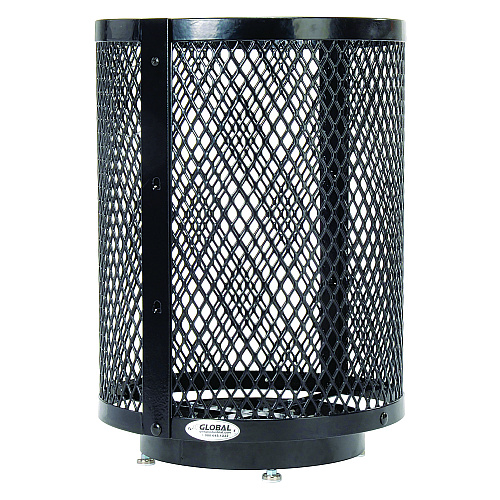 Global Industrial Outdoor Diamond Steel Trash Can with Base, 36 gal, Black (261948BKD)