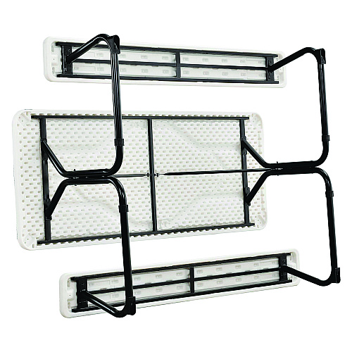 Global Industrial Blow-Molded Plastic Picnic Table, Rectangular, 72 x 60 x 30, White Top, White Base/Legs (695484)