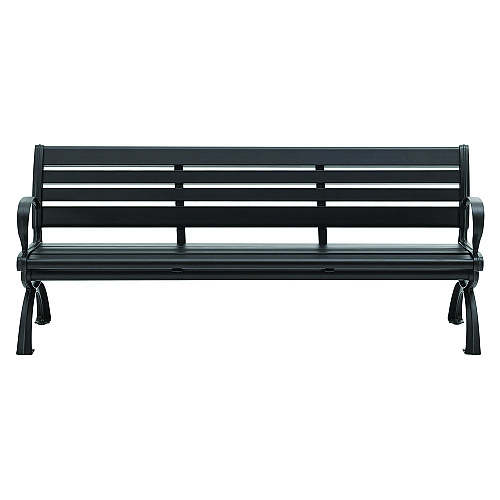 Global Industrial Aluminum Bench with Back, 73 x 22.75 x 30.75, Black (436978BK)