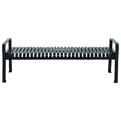 Global Industrial Steel Slat Flat Bench, 70 x 24 x 24.25, Black (262113BKKD)