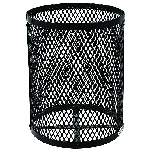 Global Industrial Outdoor Diamond Industrial Steel Trash Can, 36 gal, Black (261948BK)
