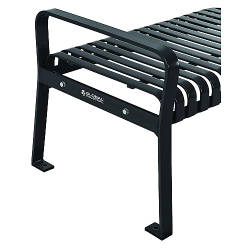 Global Industrial Steel Slat Flat Bench, 70 x 24 x 24.25, Black (262113BKKD)
