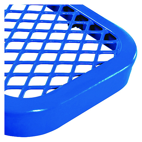 Global Industrial Expanded Steel Bench With Back, 72 x 24 x 33, Blue (277154BL)