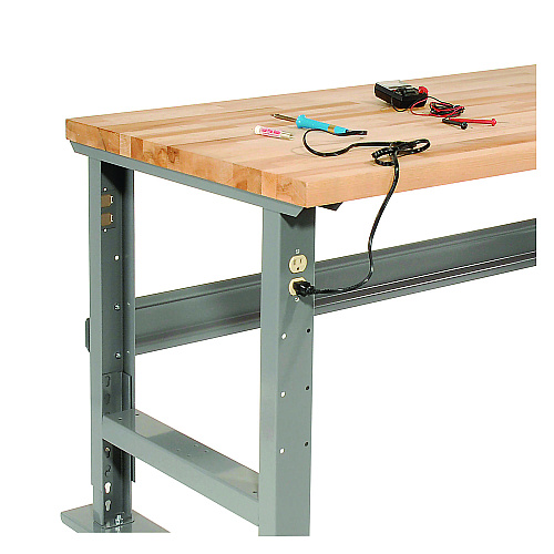Global Industrial Light Duty Butcher Block Top Adjustable Height Workbench, 800 lbs, 72 x 30 x 36 to 43, Gray (183168A)