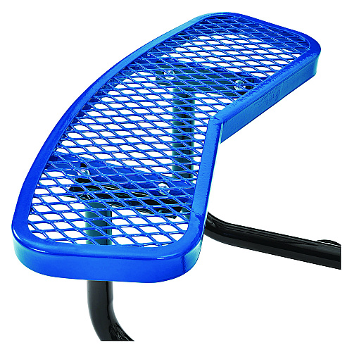 Global Industrial Expanded Steel Picnic Table, Round, 46" Dia x 29.5"h, Blue Top, Blue Base/Legs (277150BL)
