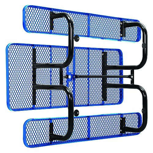 Global Industrial Expanded Steel Picnic Table, Rectangular, 72 x 62 x 29.5, Blue Top, Blue Base/Legs (277152BL)