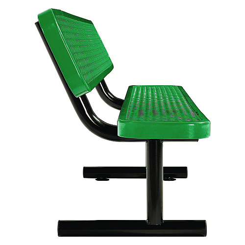 Global Industrial Expanded Steel Bench With Back, 72 x 24 x 33, Green (277154GN)