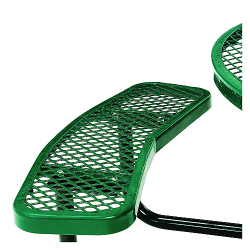 Global Industrial Expanded Steel Picnic Table, Round, 46" Dia x 29.5"h, Green Top, Green Base/Legs (277150GN)