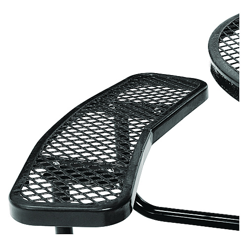 Global Industrial Expanded Steel Picnic Table, Round, 46" Dia x 29.5"h, Black Top, Black Base/Legs (277150BK)