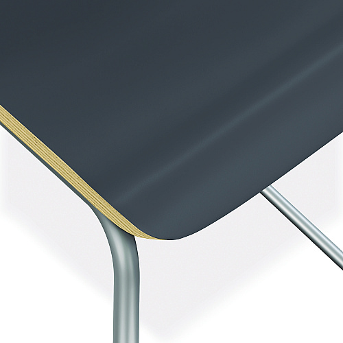 HON Ruck Laminate Stool, Up to 300 lbs, 30" Seat Height, Charcoal Seat, Charcoal Back, Silver Base (RUCK5LSP8)