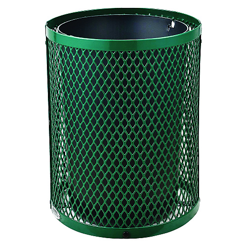 Global Industrial Outdoor Diamond Steel Trash Can, 36 gal, Green (261924GN)