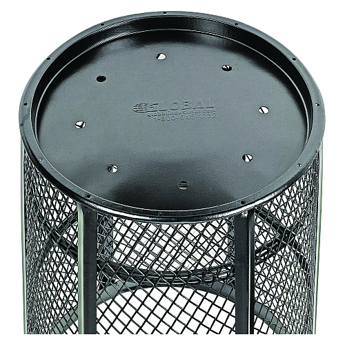 Global Industrial Steel Mesh Corrosion Resistant Trash Can, 48 gal, Black (237634BK)