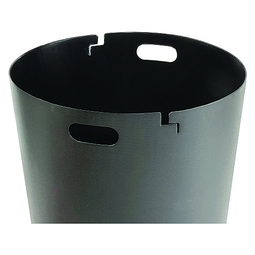 Global Industrial Outdoor Slatted Steel Trash Can, Dome Lid, 36 gal, Black (261944BK)