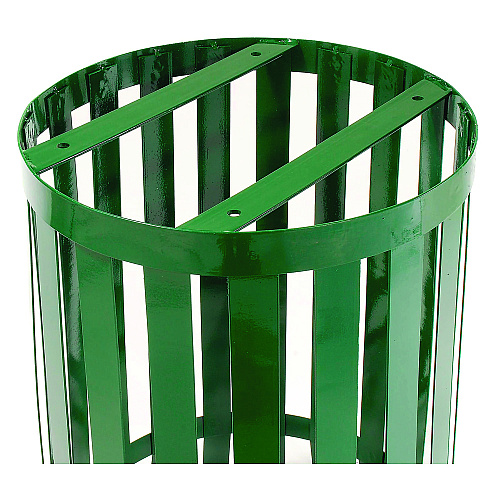 Global Industrial Outdoor Slatted Steel Trash Can, 36 gal, Green (237726GN)