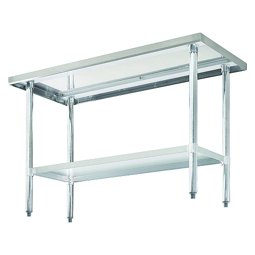 Global Industrial Work Table with Undershelf, Rectangular, 72 x 30 x 35, Silver Top, Silver Base/Legs (319057)