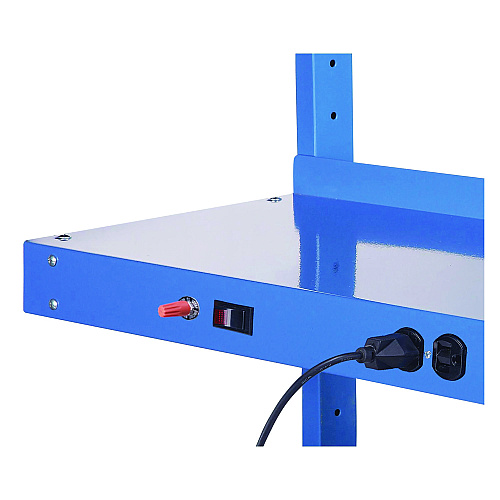 Global Industrial Upper Workbench Shelf, 6 Single Outlets, For Use With 60" Wide Workbenches, 100 lb Weight Capacity (249295ABL)