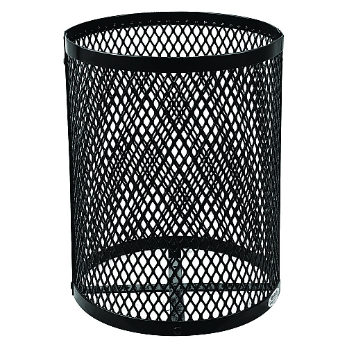 Global Industrial Outdoor Diamond Steel Trash Can, 36 gal, Black (261924BK)