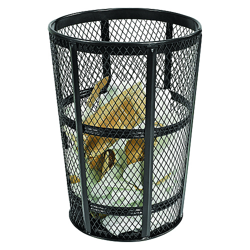 Global Industrial Steel Mesh Corrosion Resistant Trash Can, 48 gal, Black (237634BK)