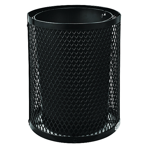 Global Industrial Outdoor Diamond Steel Trash Can, 36 gal, Black (261924BK)