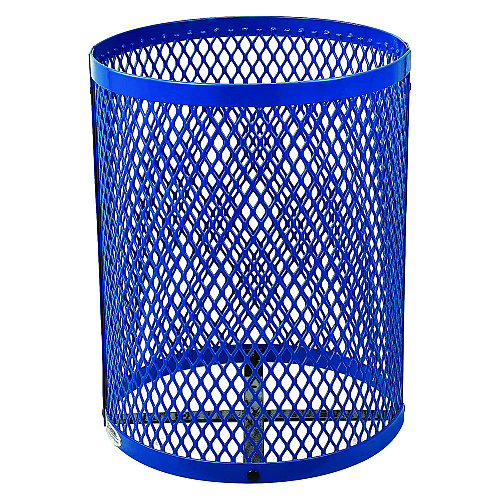 Global Industrial Outdoor Diamond Steel Trash Can, 36 gal, Blue (261924BL)