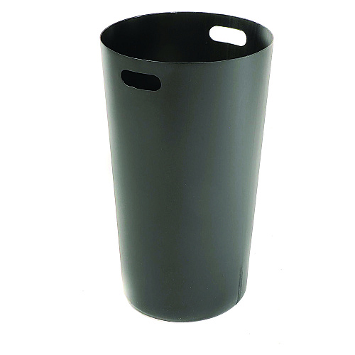 Global Industrial Outdoor Slatted Steel Trash Can, 24 gal, Black (237725BK)