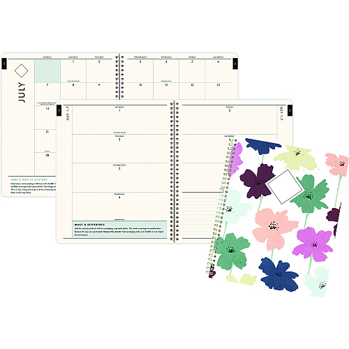 Cambridge GreenPath Academic Year Weekly/Monthly Planner, Floral Artwork, 11 x 9.38, Multicolor Cover, 12-Month: July 2024 to June 2025 (GP46905A)
