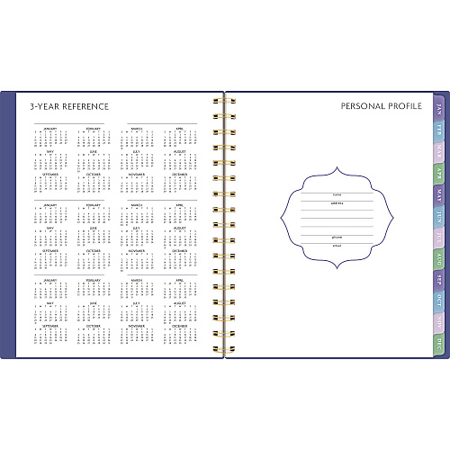 AT-A-GLANCE Badge Geo Weekly/Monthly Planner, 8.88 x 7.69, Purple/Gold Cover, 13-Month: Jan 2025 to Jan 2026 (1722G805)