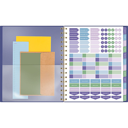 AT-A-GLANCE Badge Geo Weekly/Monthly Planner, 8.88 x 7.69, Purple/Gold Cover, 13-Month: Jan 2025 to Jan 2026 (1722G805)