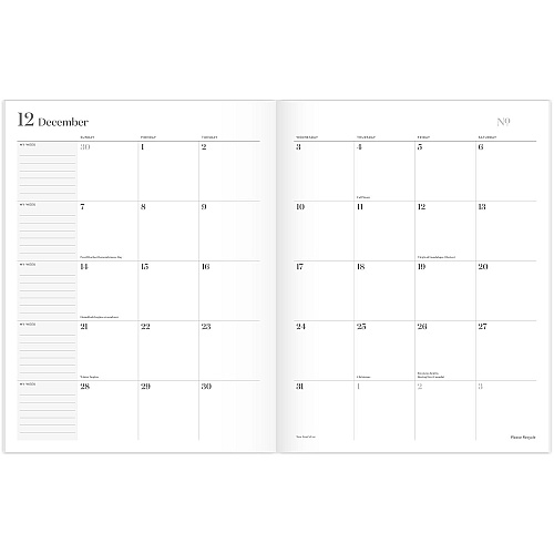 Cambridge Workstyle Monthly Stitched Planner, Geometric Artwork, 11 x 8.5, Seaside Blue/Gold Cover, 12-Month (Jan to Dec): 2025 (160609112)