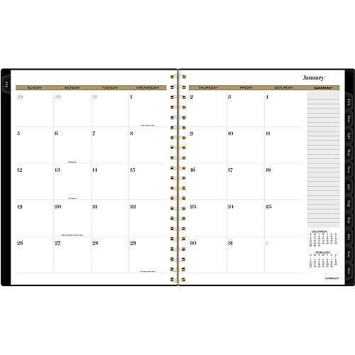 Cambridge Radiate Weekly/Monthly Planner, Stylized Solar-Eclipse Artwork, 11 x 9.25, Black/Gold Cover, 12-Month (Jan to Dec): 2025 (1725905)