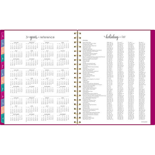 AT-A-GLANCE Harmony Weekly/Monthly Poly Planner, Weekly: Vertical Format, 11 x 9.38, Purple/Gold Cover, 13-Month (Jan to Jan): 2025-2026 (109990556)