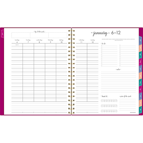 AT-A-GLANCE Harmony Weekly/Monthly Poly Planner, Weekly: Vertical Format, 11 x 9.38, Purple/Gold Cover, 13-Month (Jan to Jan): 2025-2026 (109990556)