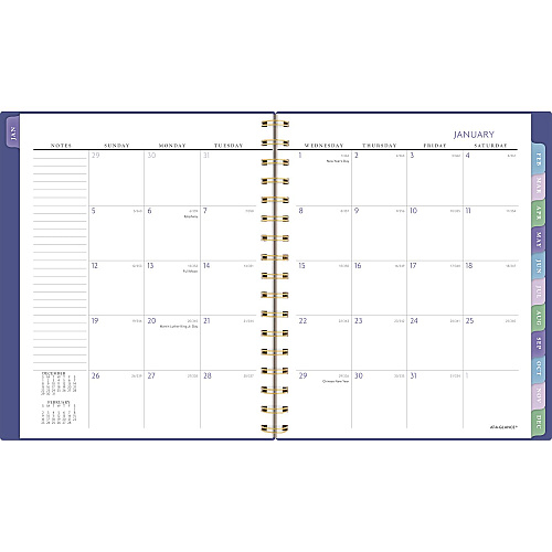 AT-A-GLANCE Badge Geo Weekly/Monthly Planner, 8.88 x 7.69, Purple/Gold Cover, 13-Month: Jan 2025 to Jan 2026 (1722G805)