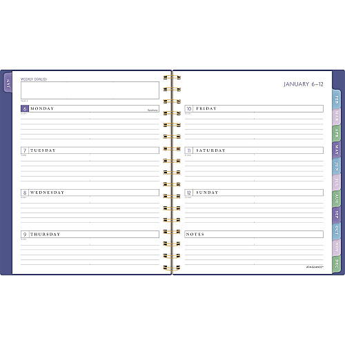 AT-A-GLANCE Badge Geo Weekly/Monthly Planner, 8.88 x 7.69, Purple/Gold Cover, 13-Month: Jan 2025 to Jan 2026 (1722G805)