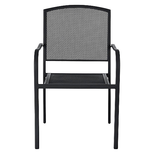 Global Industrial Interion Mesh Cafe Table and Chair Sets, Square, 48 x 48 x 29, Black Top, Black Base/Legs (695973)