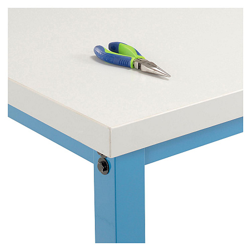 Global Industrial Adjustable Height Heavy Duty Workbenches, 5,000 lbs, 60 x 30 x 31.63 to 43.63, White/Blue (606976BL)