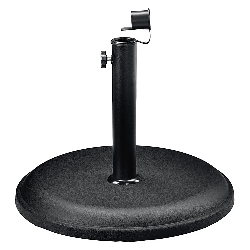 Global Industrial Umbrella Base, Round, Concrete, 33 lb Capacity, 18 x 18 x 13.5, Black (695474)