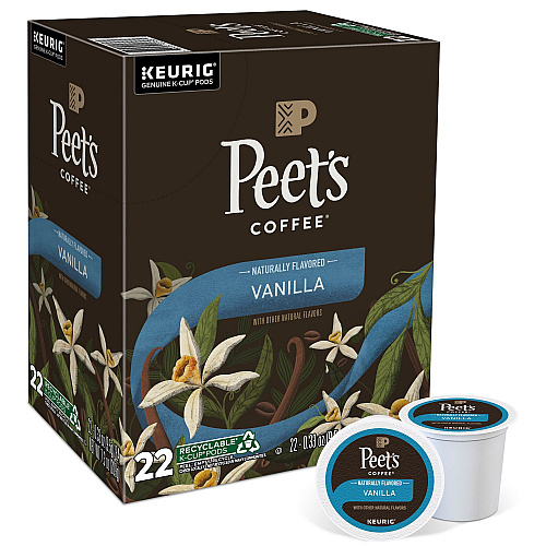 Peet's Coffee & Tea Vanilla K-Cups, 0.33 oz K-Cup, 22/Box (2708)