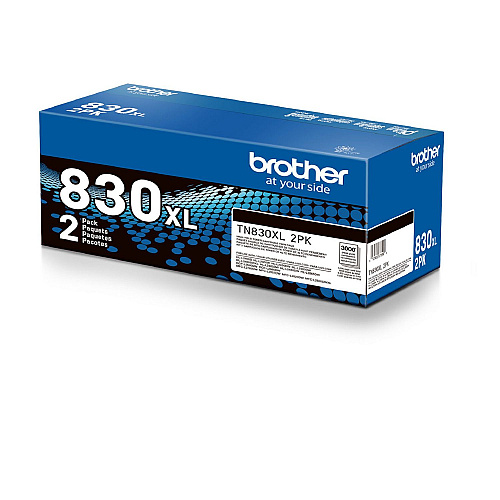 Brother TN830XL High-Yield Toner, 3,000 Page-Yield, Black, 2/Pack (TN830XL2PK)
