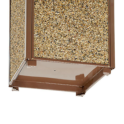 Global Industrial Stone Panel All Weather Trash Receptacle Urn, Open Ashtray Top, 24 gal, Steel, Brown (238243BN)