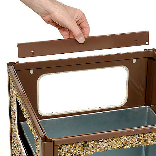Global Industrial Stone Panel All Weather Trash Receptacle Urn, 12 gal, Steel, Brown (239576BN)