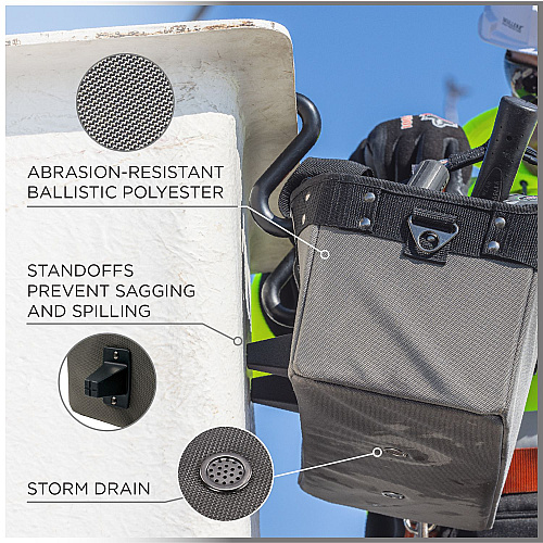 ergodyne Arsenal 5844 Bucket Truck Tool Bag with Tool Tethering Attachment Points, 18 x 7.5 x 7.5, Polyester, Gray (13744)