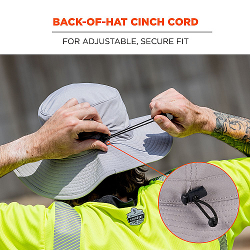 ergodyne Chill-Its 8939 Cooling Bucket Hat, Polyester/Spandex, One Size Fits Most, Gray (12666)