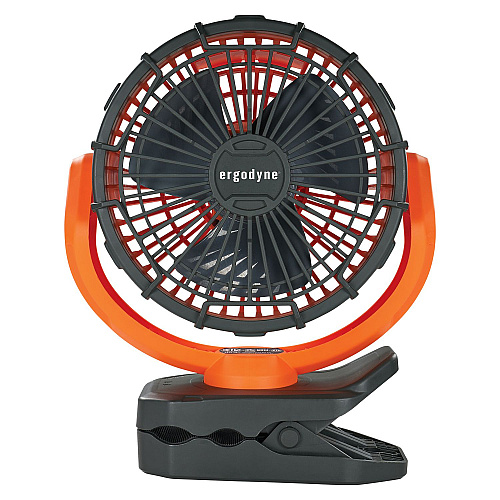 ergodyne Chill-Its 6090 Rechargeable Portable Jobsite Fan, 9.5, Orange/Black (12800)
