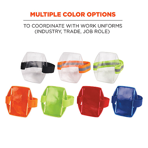 ergodyne Squids 3386 Arm Band ID/Badge Holder, Vertical, Hi-Vis Orange, 3.75 x 4.25 Holder, 2.5 x 4 Insert, 10/Pack (19976)