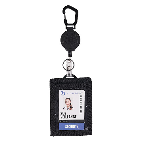 ergodyne Squids 3389 Wallet ID/Badge Holder,Horizontal/Vertical, Black, 3.75 x 5 for 2.75 x 3.5 Insert, 18" Cord (19964)
