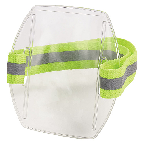 ergodyne Squids 3386 Arm Band ID/Badge Holder, Vertical, Hi-Vis Lime, 3.75 x 4.25 Holder, 2.5 x 4 Insert, 10/Pack (19974)