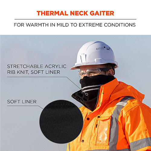 ergodyne N-Ferno 6961 Reflective Winter Neck Gaiter, One Size Fits Most, Black (16959)