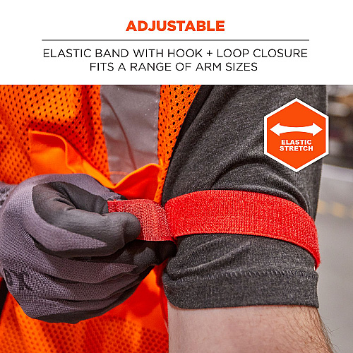 ergodyne Squids 3386 Arm Band ID/Badge Holder, Vertical, Red, 3.75 x 4.25 Holder, 2.5 x 4 Insert, 10/Pack (19969)